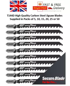 3-25 T144D Carbon Steel Jigsaw Blades Wood Plastic Makita Bosch Dewalt Milwaukee - Picture 1 of 1