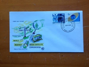 1968 AUSTRALIA WORLD WEATHER WATCH SATELLITE COMMUNICATION FDC BY WCS YELLOW 3 - Picture 1 of 6