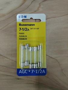 Bussmann Buss Fuses BP/AGC-7-1/2-RP 7.5 Amp AGC Glass Fuse Mini Automotive - Picture 1 of 1
