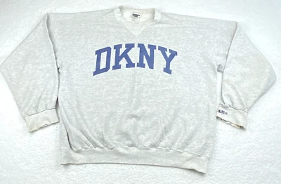 Sudadera Jeans DNKY De Colección Años 90 Para Hombres XL Gris Golpeado Calce Cuadrado Donna Karan EE. UU. Foto 1 de 4