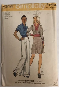 Simplicity 6166 Vintage 70s Sewing Pattern Top Skirt Pants Size: 12 - Picture 1 of 8