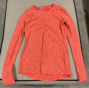 Sacouny Daybreak Long Sleeve Burnout Running Shirt Small Orange Lightweight - Picture 1 of 3