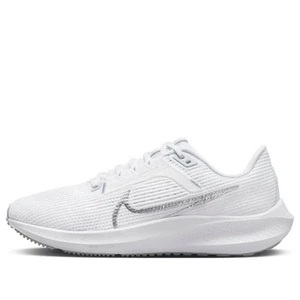 Womens Nike Air Zoom Pegasus 40 White Metallic Silver Size 10/8.5 Men DV3854-101 - Picture 1 of 8