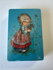 Vintage Hallmark Kartendeck Mädchen mit Blumen  - Bild 1 von 2