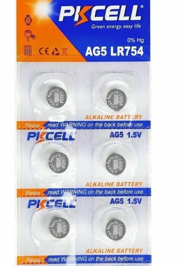 Pack de 6 botones de batería 393 309 SR754 LR754 SR48 LR48 AG5 193 V393 D393 RW28 S15 Foto 1 de 1