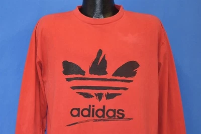 Camiseta vintage años 80 ADIDAS TRÉBOL LOGO ROJO NEGRO MANGA LARGA LS HECHA EN EE. UU. XL Foto 1 de 4
