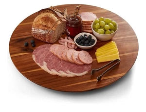 21" Acacia Wood Lazy Susan for Table Top - Wooden Turntable Serving Tray for ... - Picture 1 of 6