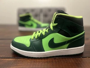 Air Jordan 1 Retro Mid HULK Gorge Green Shoes Size 10 554724-330 NEW RARE - Picture 1 of 7