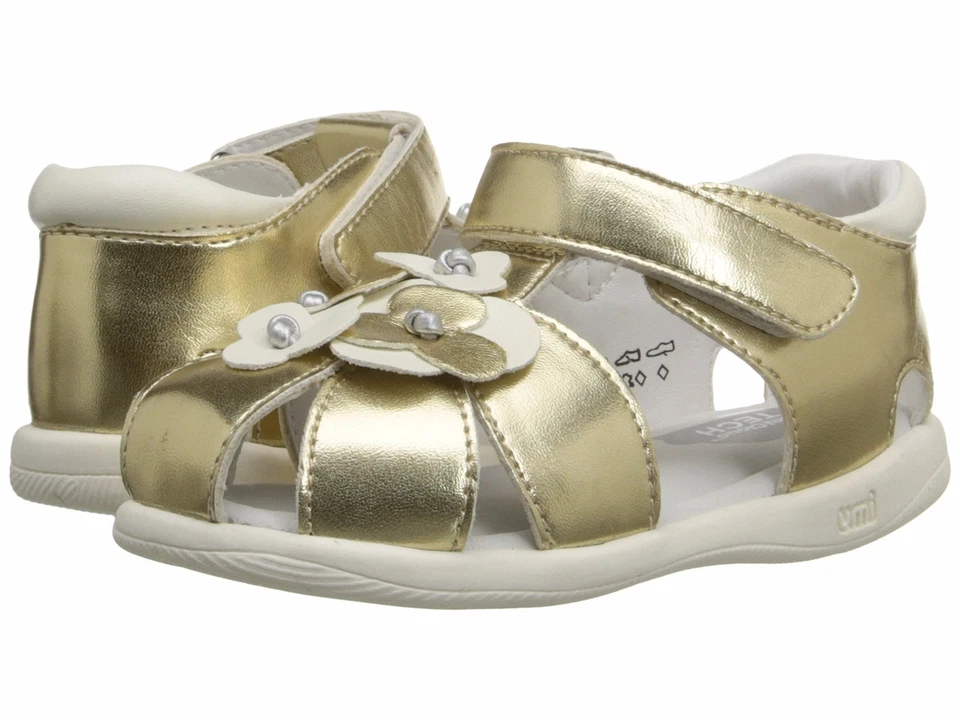 金色凉鞋 花朵 露趾 小女孩 凉鞋 Umi 婴儿 尺码 5  — 第 1/4 张图片
