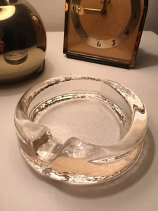 Mid Century Modern SCANDINAVIAN Clear Art Glass UNO WESTERBERG Ashtray Heart Vtg - Picture 1 of 6