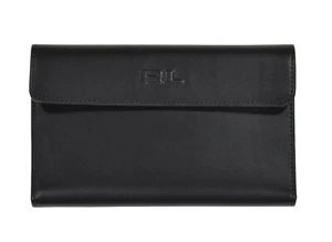 Billetera plegable Ralph Lauren etiqueta púrpura cuero negro RL nueva $395 - Imagen 1 de 4