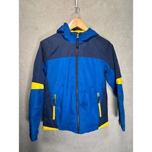 Lands End Kids Color Block Winter Full Zip Coat Jacket Size M 10-12 - Picture 1 of 7