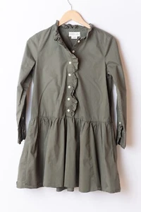 Vestido de calle Kate Spade Broome 100 % algodón oliva con volantes tejido para mujer XS - Imagen 1 de 9