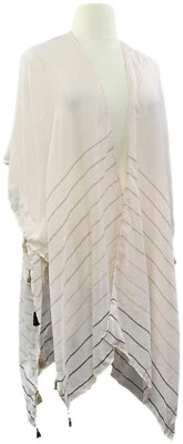 Isaac Mizrahi Live Plus Talla Única Borla Borla Rubor Rayas Kimono Abierto A380383 Foto 1 de 4