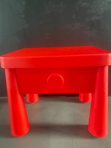 Ikea Nachttisch Nachtkästchen rot Kunststoff leicht Schublade - Bild 1 von 7
