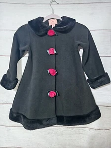 Copper Key Faux Fur Rose Dress Coat Made for Dillard's size 4/5 - Picture 1 of 4