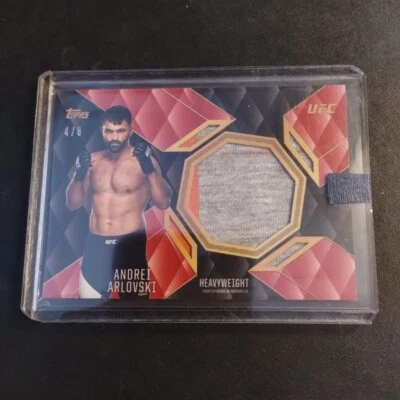 #4/8 Andrei Arlovski Ruby Jumbo Relic Card 2016 Topps UFC Top of Class - Image 1 of 2