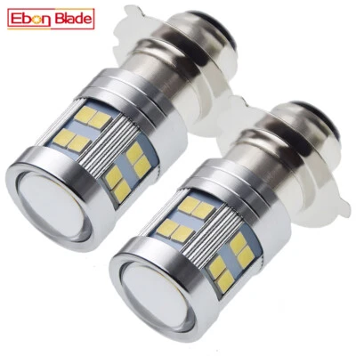 2Pcs 6V DC P15D-25-3 2835 24SMD LED Motorbike Front Light Bulb White Dual Beam Foto 1 de 4