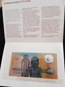1988 $10 FRASER/JOHNSTON FIRST POLYMER NOTE FOLDER LAST PREFIX AA 23 086920 - Picture 1 of 5