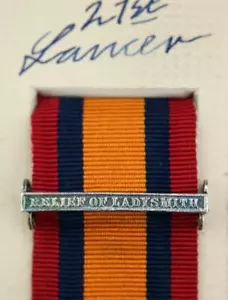 QSA REINAS SUDAFRICA MEDALLA CINTA BARRA BROCHE RELIEVE DE LADYSMITH GUERRA BÓER - Imagen 1 de 1