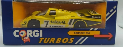 Porsche 956 Corgi Turbos C100/2 Yellow #7 Taka-Q 1/43 w/ Box - Image 1 of 4