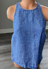 Joie Blue Linen Sleeveless Blouse Size Xs Top Shirt