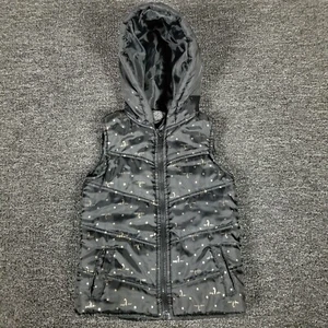 Baby Phat Puffer Vest Girls 5/6 Black Hooded Full Zip Sleeveless Outdoor Winter - Picture 1 of 6
