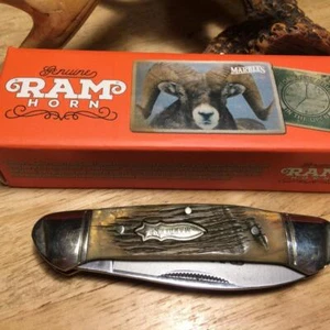 Marbles Rams Horn Canoe 3 5/8" Pocket Knife MR360 - Picture 1 of 3