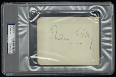 Nelson Eddy (d. 1967) signed autograph auto 4.5x5 cut Singer / Actor PSA Slabbed Cover