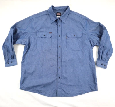 KEY FR HRC2 Men's 4XLR Fire Flame Resistant Denim Button Up Long Sleeve Shirt - Image 1 of 4