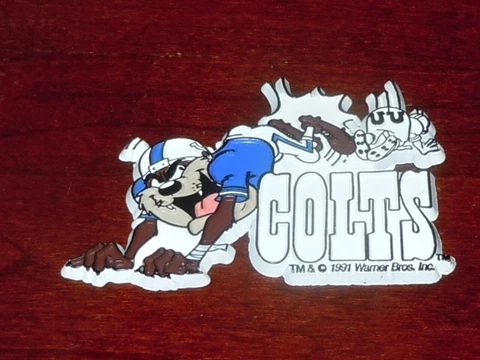 TAZ INDIANAPOLIS COLTS LOONEY TUNES Vintage NFL Football MAGNET Standings Board Cover