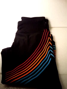RBX Tech Flex Stash It Legging Pantaloni Attivi Grandi Nero Righe Colorate - Foto 1 di 2