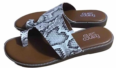 FRANCO SARTO Gem Women’s Snake Skin Chain  Toe Slip On  Sandals Size 9 New - Image 1 of 4