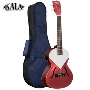 Kala KA-JTE-CHRD Archtop Tenor Acoustic Electric Ukulele Chicago Red With Bag - Picture 1 of 4
