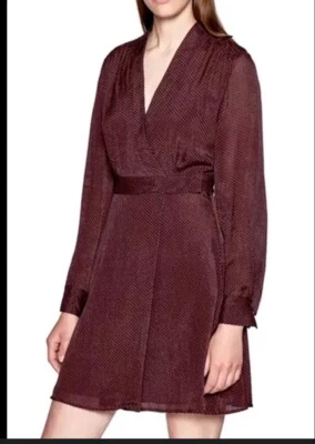 Vestido envolvente de seda Equipment Femme Allaire talla 2 rojo berenjena púrpura Foto 1 de 4