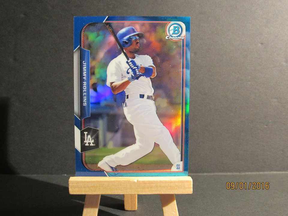 2015 Bowman Chrome Blue Refractors #34 Jimmy Rollins SN 123/150 - Image 1 of 1