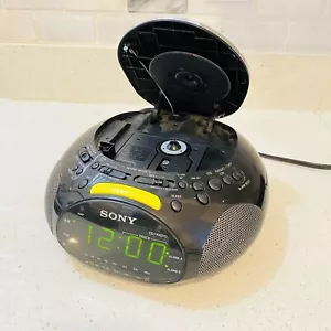 Sony PSYC ICF-CD832 CD / CD - R/RW PLAY /AM / FM Stereo Clock Radio Rare Black - Picture 1 of 15