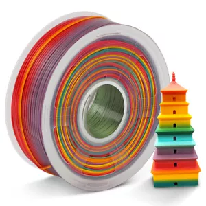 SUNLU 1,75 MM PLA Rainbow Filament für 3D Drucker, Farbwechsel je 8 Meter - Bild 1 von 20