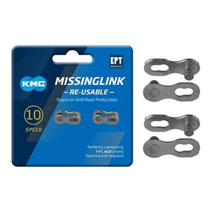 KMC Bicycle Chain Missing Link 10X Joining links 10R EPT Re-Usable Silver 2 Pair - Picture 1 of 5