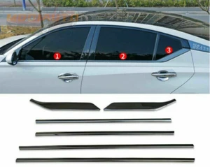 6Pcs For 2019-2022 Nissan Altima Glossy Black Car Window Bottom Strip Cover Trim - Picture 1 of 7