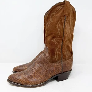 Stivali da cowboy Dan Post da uomo in pelle marrone taglia 10 D P2015 ricamati in camoscio - Foto 1 di 14