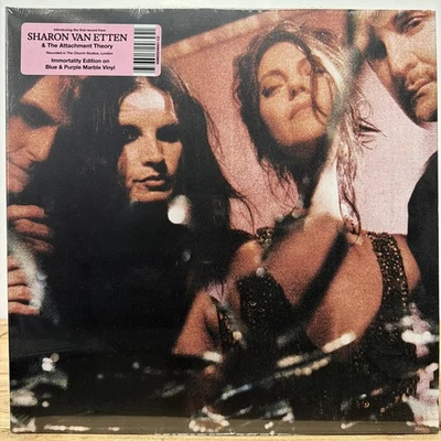 Sharon Van Etten & The Attachment Theory СИНИЙ МРАМОР ВИНИЛ Подписанная фотопечать - Изображение 1 из 2