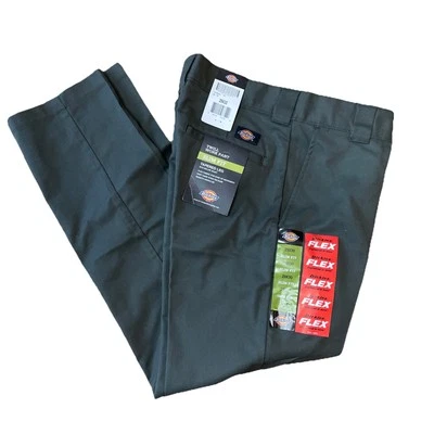 Pantalón de Trabajo Dickies Flex Sarga Calce Ajustado Verde Oscuro Talla 29x30 Nuevo con Etiquetas Foto 1 de 4