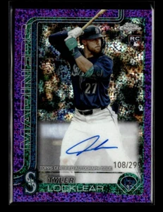 Tyler Locklear RC 2025 Topps Chrome Baseball Rookie Auto Purple Speckle 108/299 - Picture 1 of 2