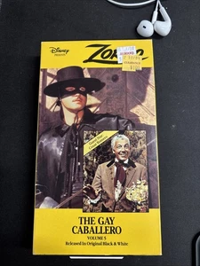 Disney Classic Zorro The Gay Caballero Black & White VHS Vol. 5 Guy Williams - Picture 1 of 1