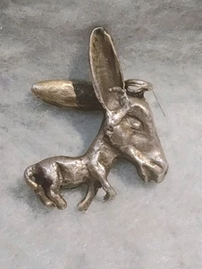 DE COLECCIÓN ~ BURRO DEMÓCRATA 3D ~ ENCANTO PLATA ESTERLINA - Imagen 1 de 2