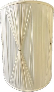 VINTAGE MID CENTURY HOLLYWOOD REGENCY PINCH PLEAT 19” TALL DRUM TABLE LAMP SHADE - Picture 1 of 14