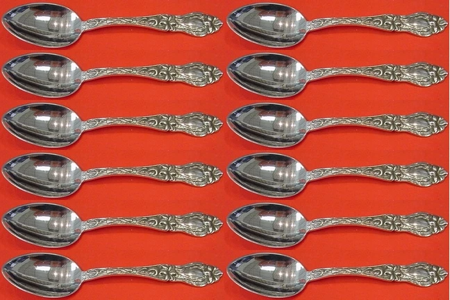 Juego de 12 cucharaditas de plata esterlina Lily de Frank Whiting cubiertos de 6" Foto 1 de 4