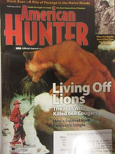 American Hunter Magazine February 2010 Living off Lions The Man Who Killed 668 C - Picture 1 of 3