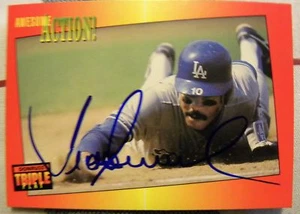 Los Angeles Dodgers Juan Samuel Signed 1992 Donruss Triple Play Auro Card - Picture 1 of 1